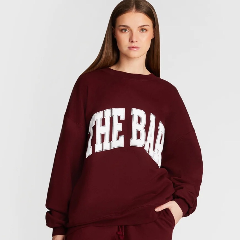 The Bar Maroon Women's Varsity Sweatshirt-NWT